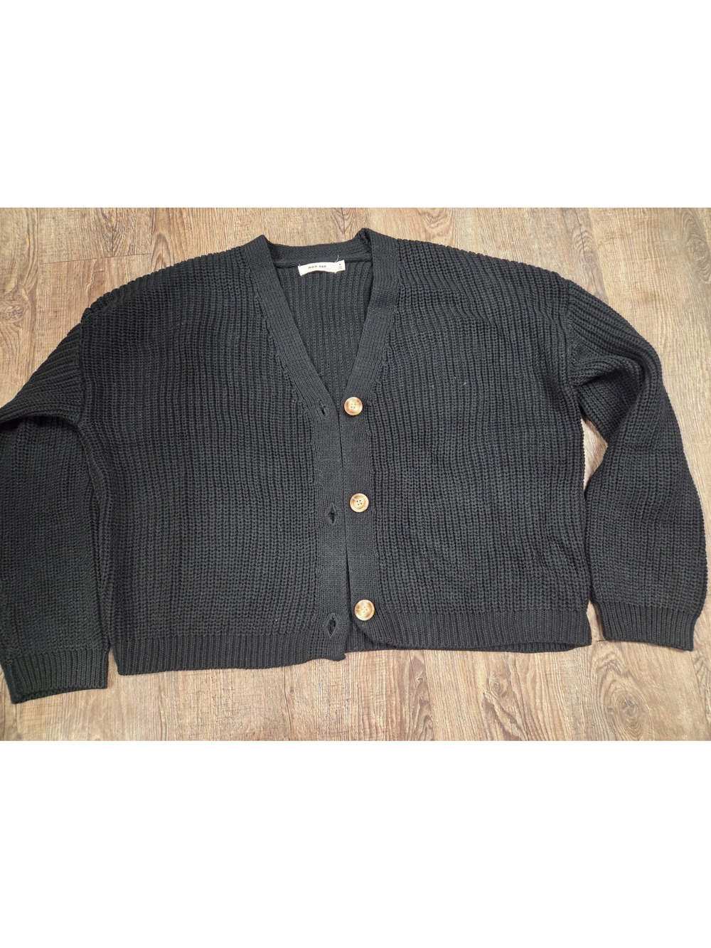 MODREF Black The Willow Cardigan Sweater Chunky Heavy Women's Medium